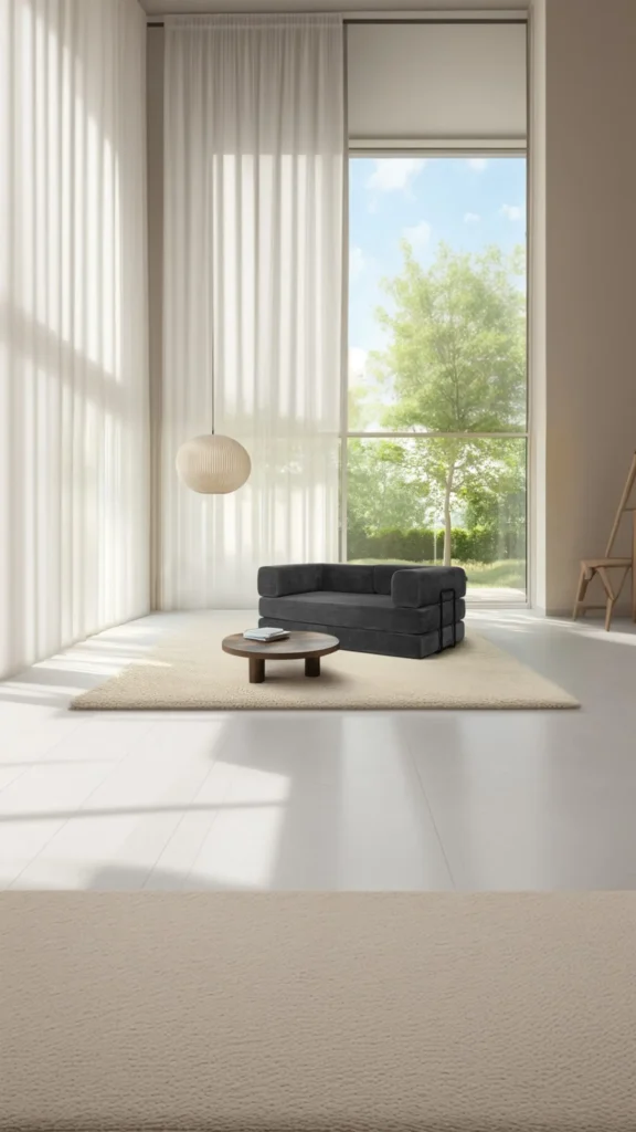 canape compresse dans un salon en France avec Sofa Compress