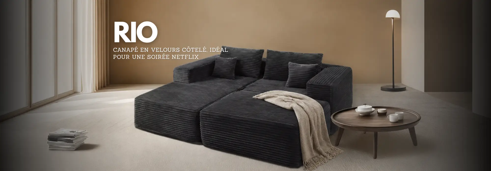 Canapé studio petit espace compact Rio Sofa Compress pour optimiser l’espace.