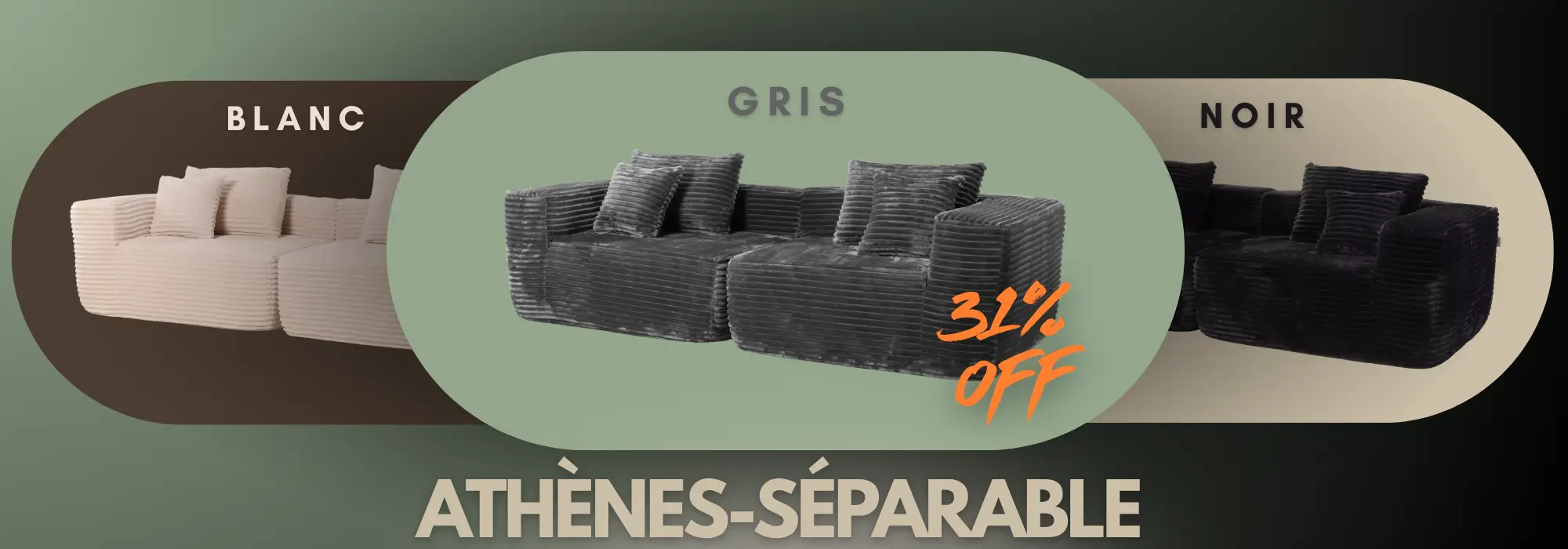 canapé séparable en deux ATHÈNES-SÉPARABLE de Sofa Compress